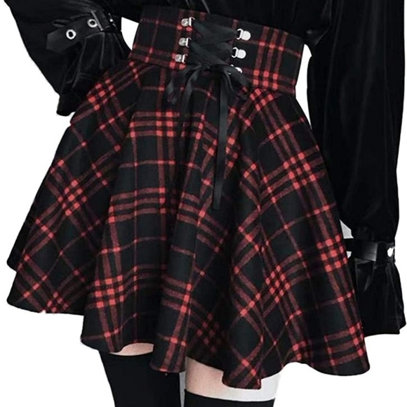 Dresses & Skirts - Goth Plaid Skirt